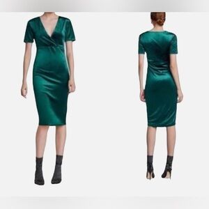 Zara Green Velvet Midi Dress